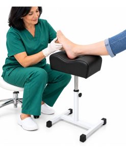 CYBER MONDAY 2026-POSAPIES PROFESIONAL AJUSTABLE CON BASE METALICA PARA PODOLOGIA-COLOR NEGRO