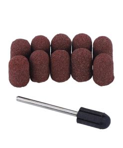 SET 10 LIJAS CAPUCHONES 15 MM CON MANDRIL GRAMAJE #120