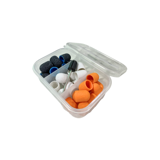 SET 30 LIJAS CAPUCHONES CON MANDRIL GRAMAJE #80, #120 Y #180