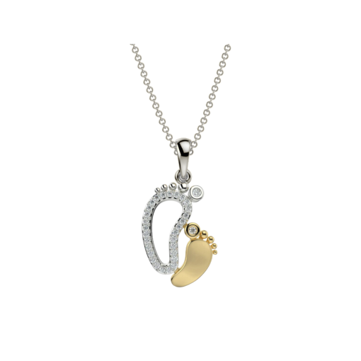COLLAR PIES DORADO - PLATEADO