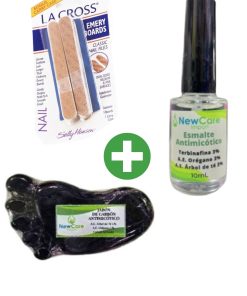 "PROMO 2" UÑAS CON HONGOS: ESMALTE CON TERBINAFINA 3%  10ML +10 MINI LIMAS + JABÓN ANTIMICOTICO