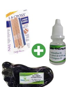 "PROMO 1 " UÑAS CON HONGOS: GOTAS CON TERBINAFINA 3%  10ML +10 MINI LIMAS + JABÓN ANTIMICOTICO
