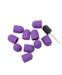 SET 10 LIJAS CAPUCHONES 13 MM CON MANDRIL GRAMAJE #180