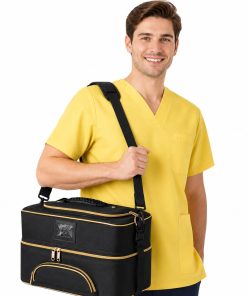 BOLSO PODOLÓGICO PROFESIONAL GRANDE DE ECOCUERO NEGRO