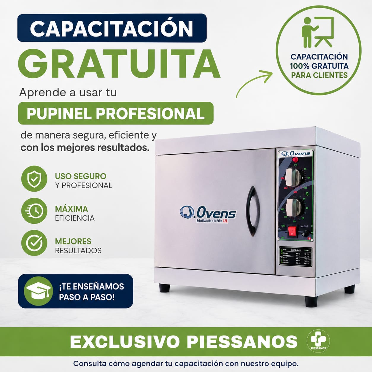 ESTERILIZADOR (PUPINEL) PROFESIONAL OVENS 12 LITROS PARA PODOLOGÍA + SOBRES DE PAPEL KRAFT+CAPACITACIÓN GRATUITA - Imagen 3