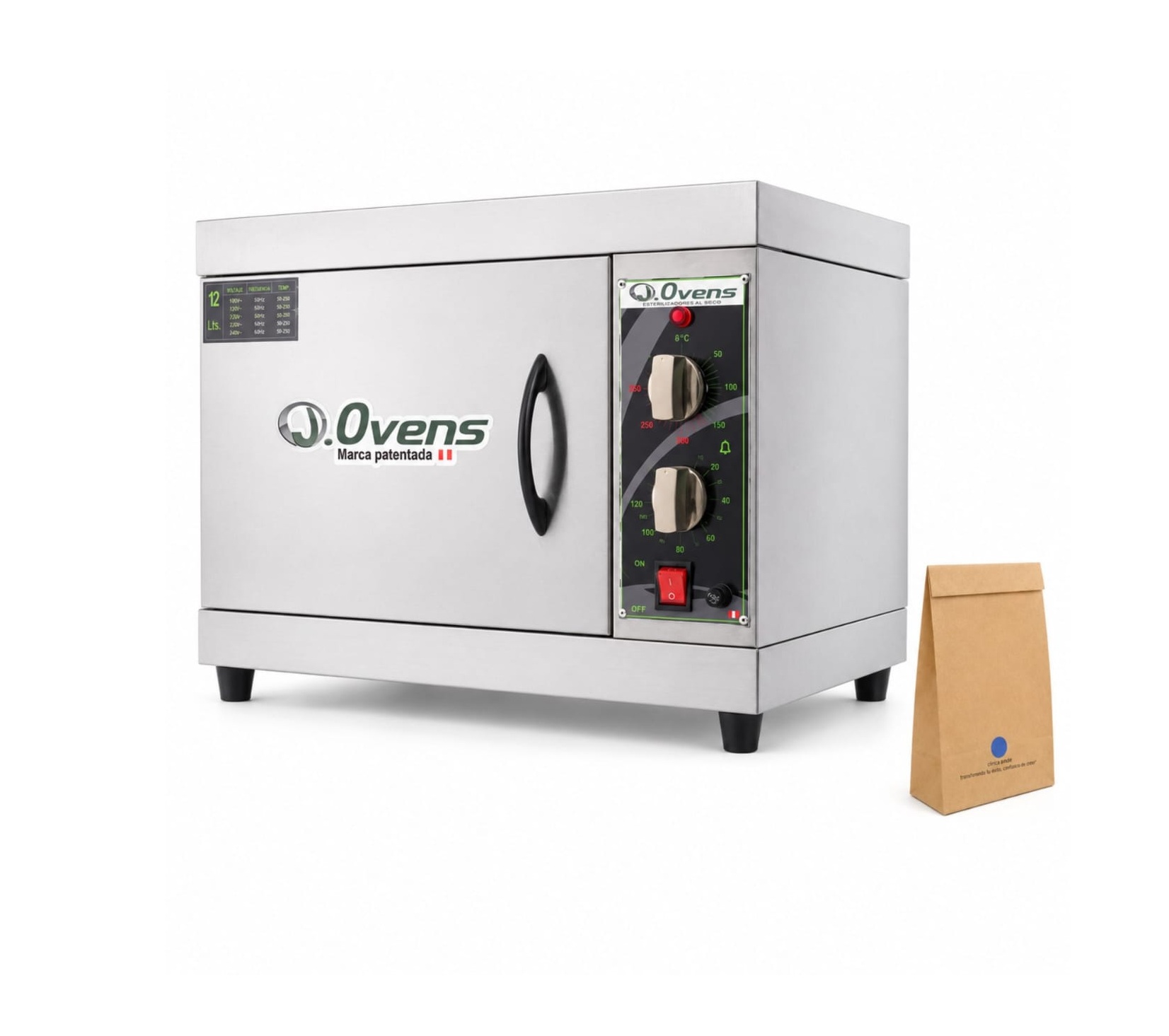 ESTERILIZADOR (PUPINEL) PROFESIONAL OVENS 20 LITROS PARA PODOLOGÍA + SOBRES DE PAPEL KRAFT+CAPACITACIÓN GRATUITA
