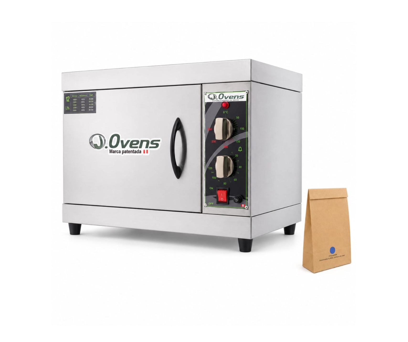 ESTERILIZADOR (PUPINEL) PROFESIONAL OVENS 12 LITROS PARA PODOLOGÍA + SOBRES DE PAPEL KRAFT+CAPACITACIÓN GRATUITA